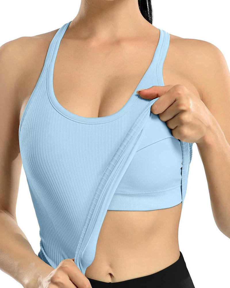 Built-in bra racerback tank top