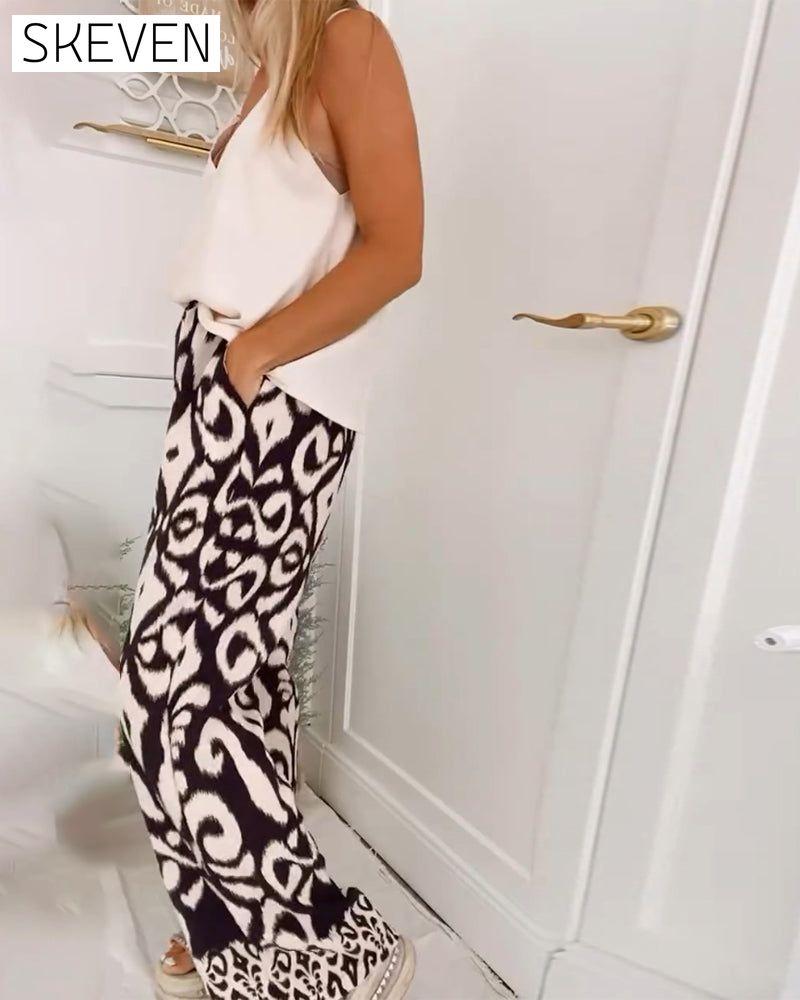 Retro print pocket track pants