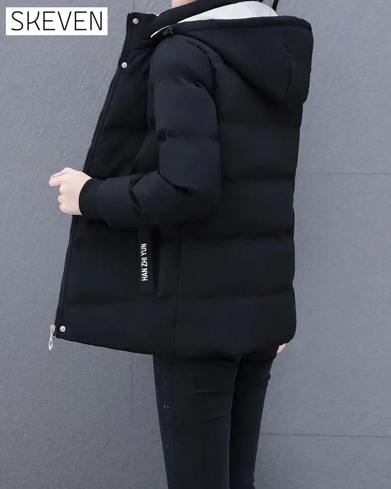 Casual Solid Color Warm Hooded Jacket