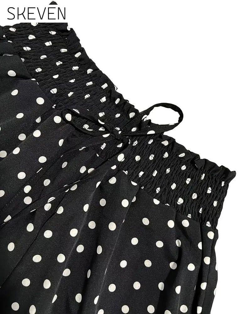 Lange Hose mit Polka-Dot-Muster