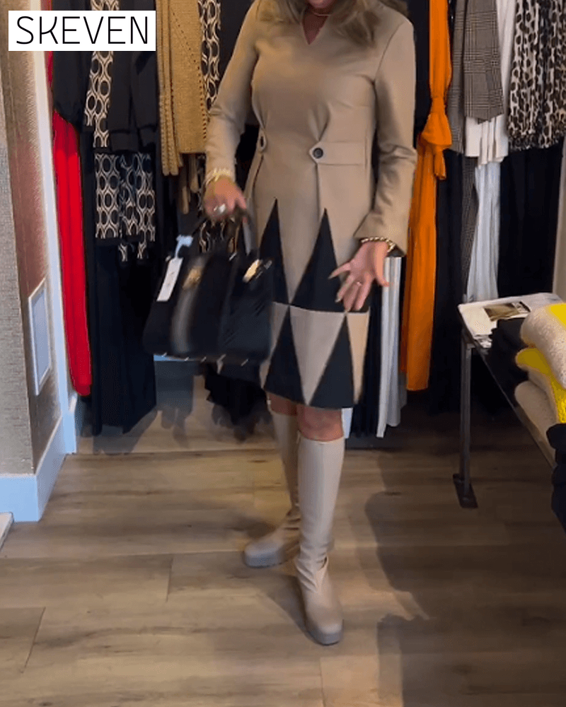 Elegant Geometric Print Dress