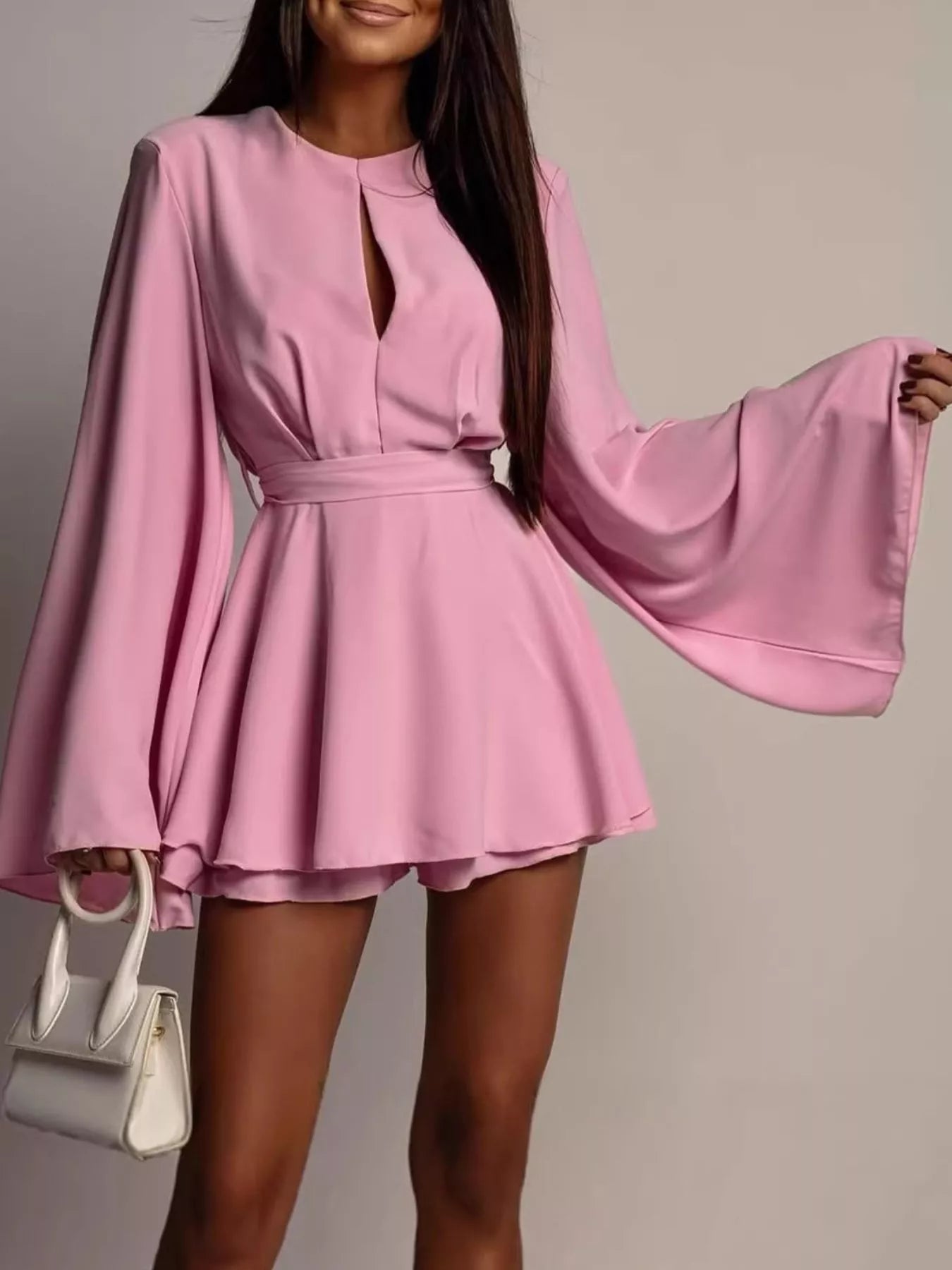 Flare Sleeve Mini Dress