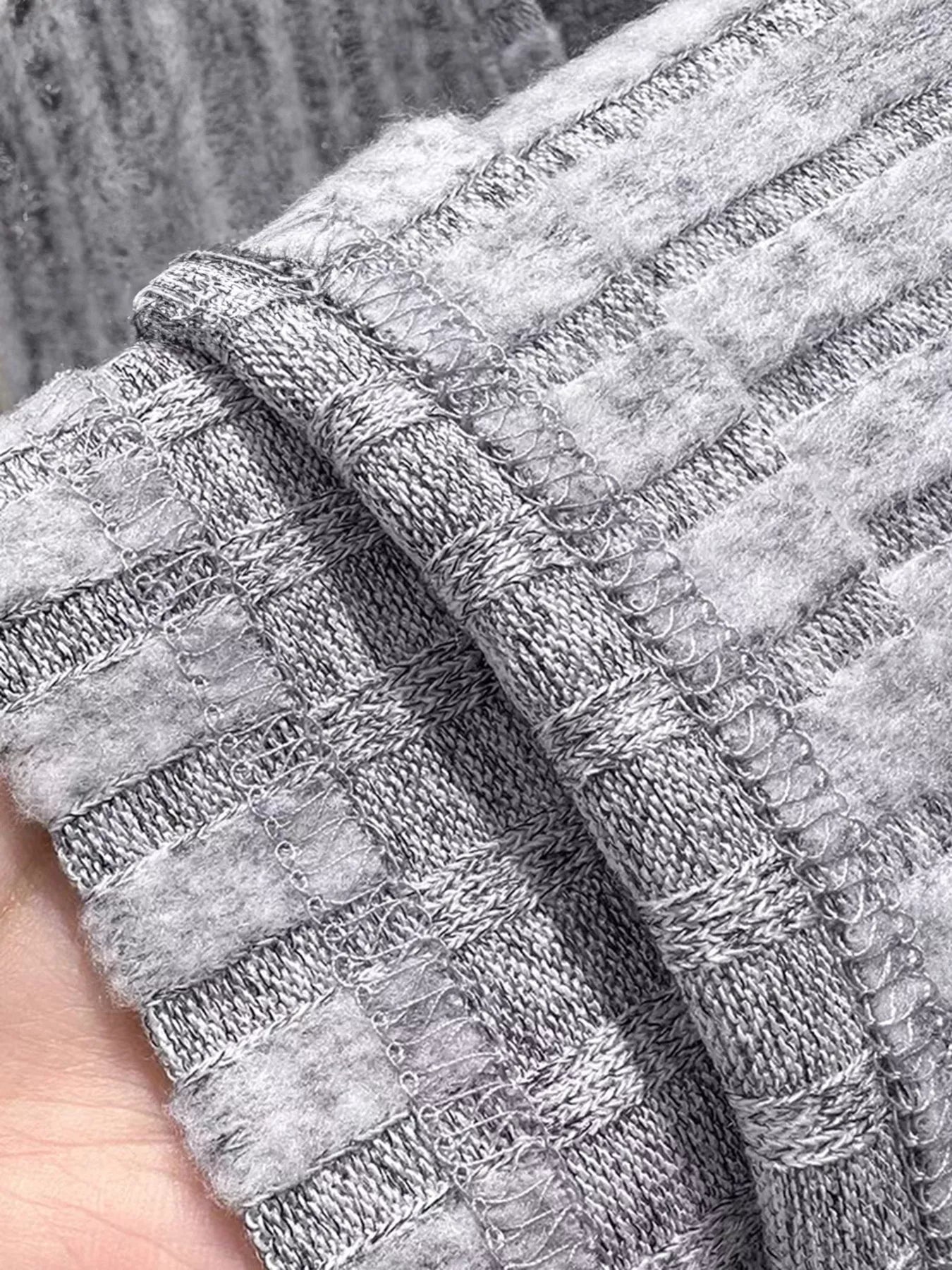 Ribbed Knit Slim Fit Long Sleeve T-Shirt