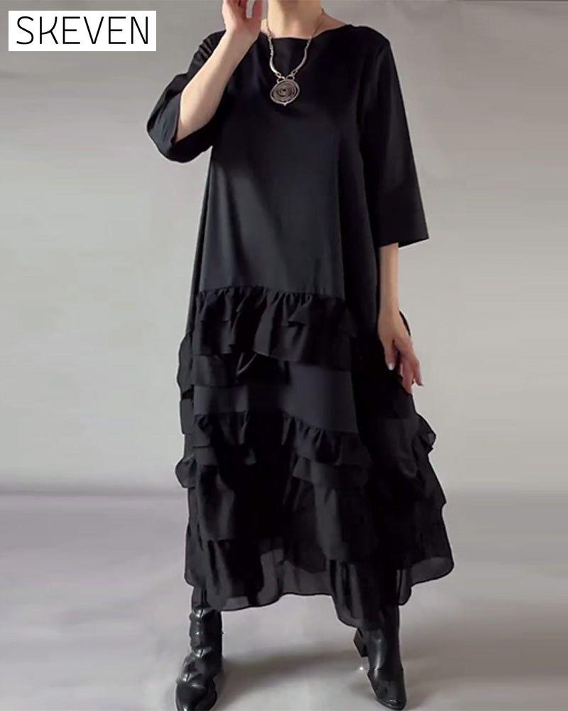 Round Neck Double-Layered Dress