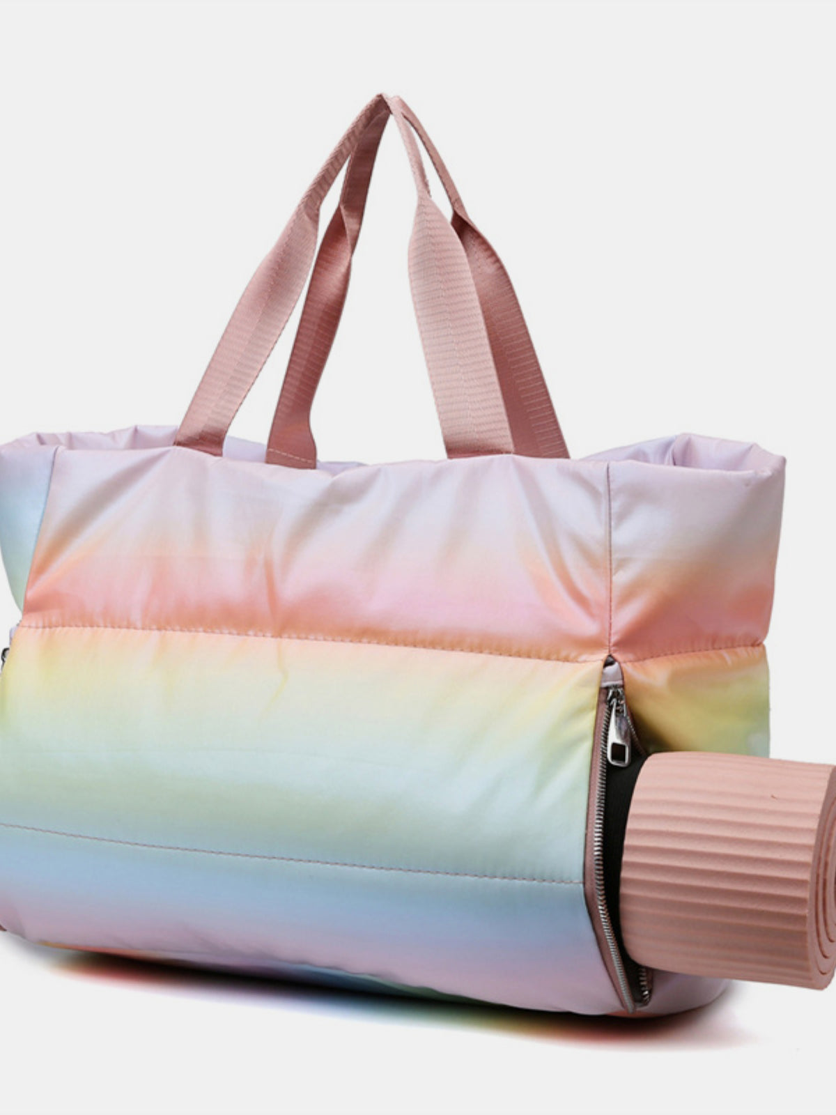 Gradient Quilted Travel Bag With Side Zippers
