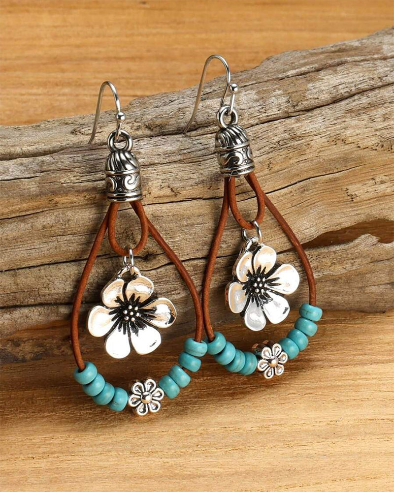 Bohemian Style Colorful Vintage Beaded Pendant Earrings