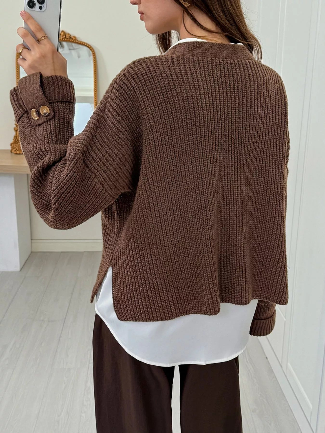 Chunky Knit Button-Down Cardigan