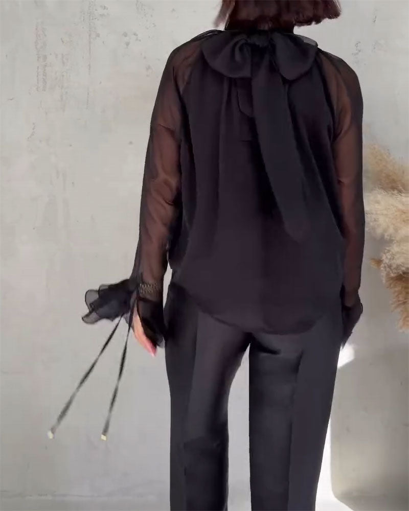 Mesh Splicing Elegant Blouse