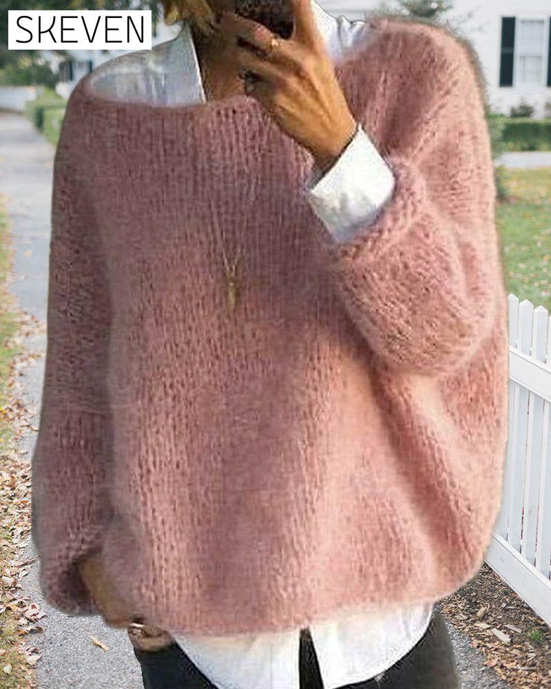 Round neck solid color sweater 2023 f/w 23BF pullovers