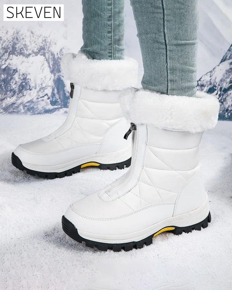 Damen-Schneestiefel mit Reißverschluss, rutschfest und warm