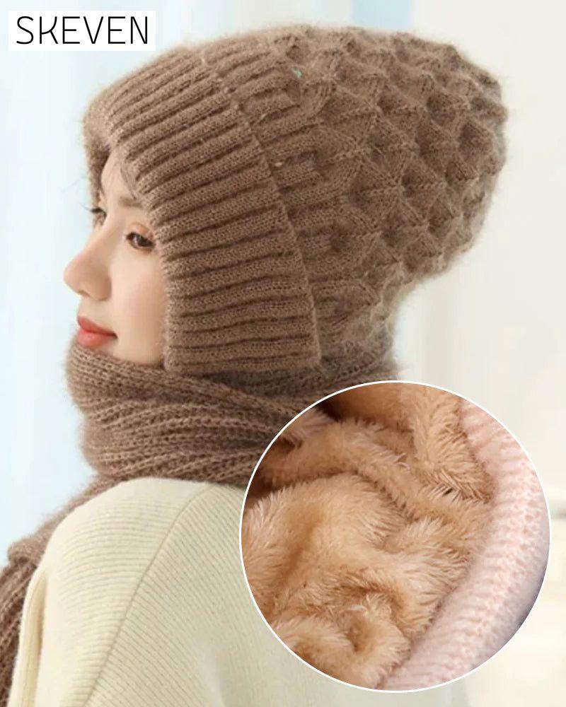 Winter Versatile Knitted Hooded Scarf for Women