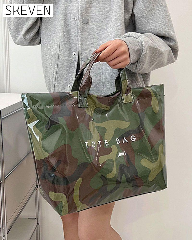 Sac fourre-tout pour femme à motif camouflage et feuilles