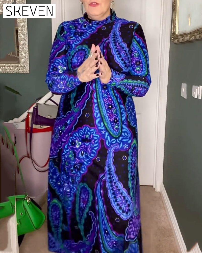 Paisley print elegant dress