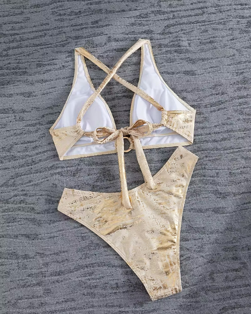 Metal Buckle Design Bikini