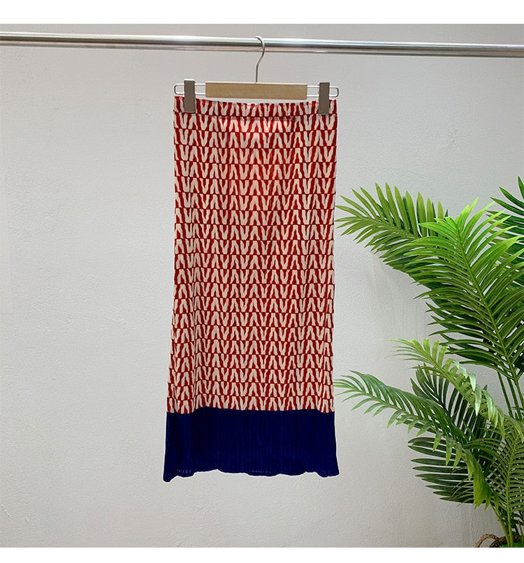 Miyake Pleated High Waist A-Line Skirt
