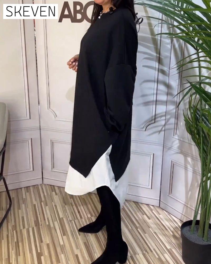 Round Neck Patchwork Dress