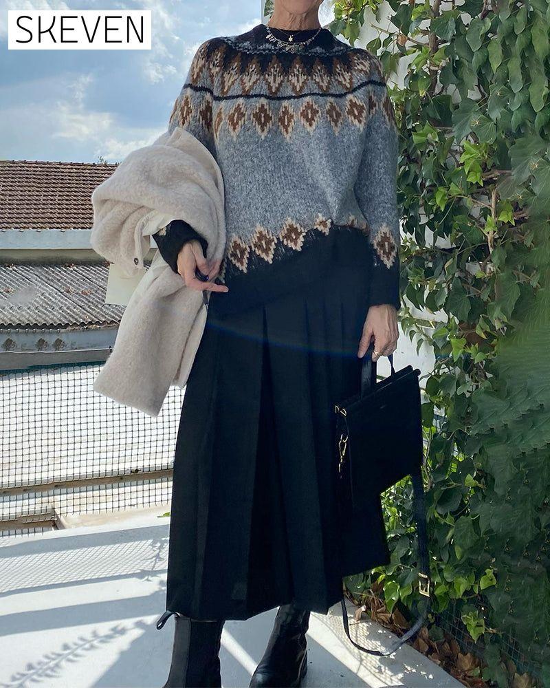 Pullover mit kontrastierendem geometrischem Muster