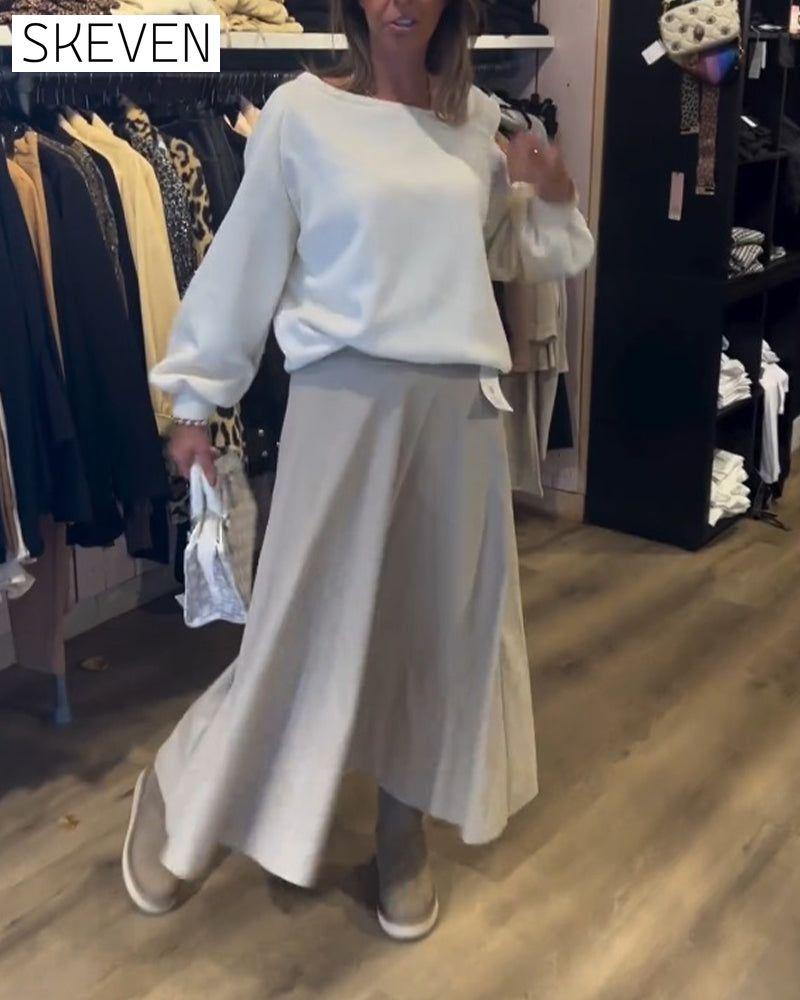 Cold Shoulder Simple Sweatshirt