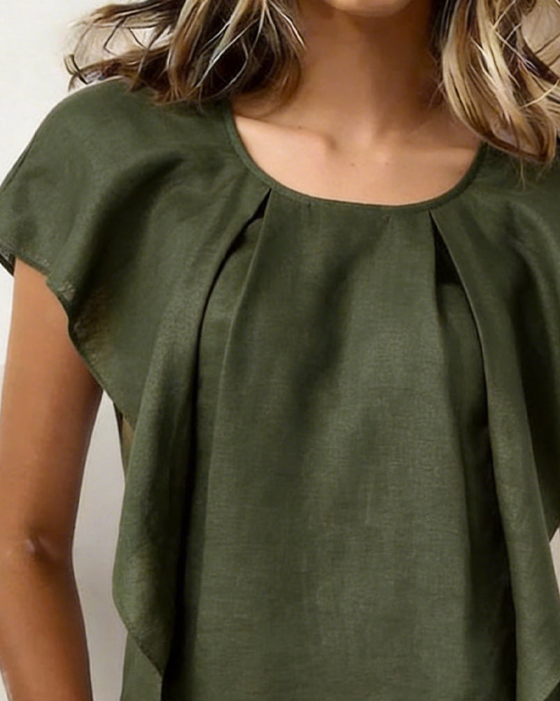 Pleated Sleeveless Blouse
