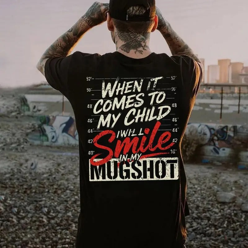 Men's Back Letter Print T-Shirt