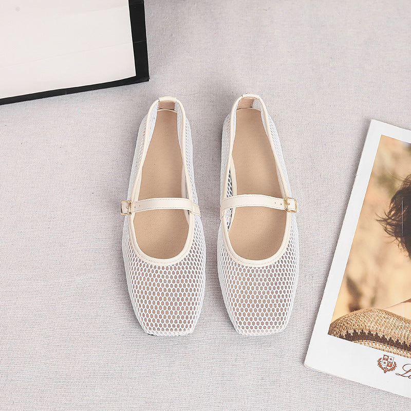 Women's Fashionable Hollow-out Mesh Mary Jane Shoes