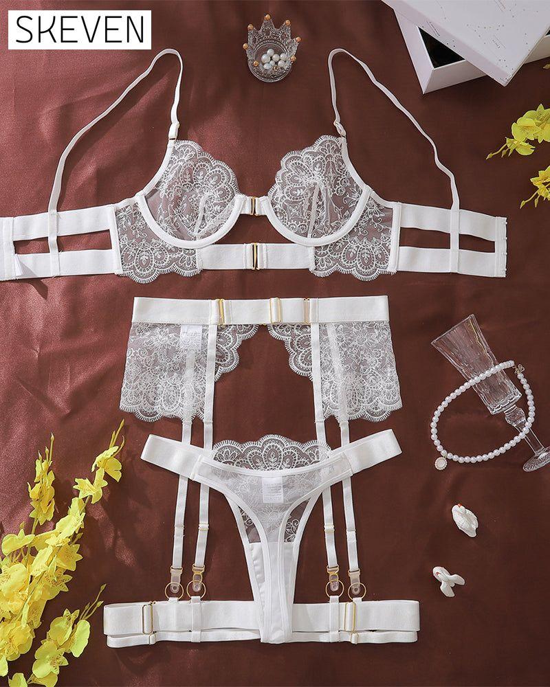 Embroidered Sexy Five-Piece Underwear