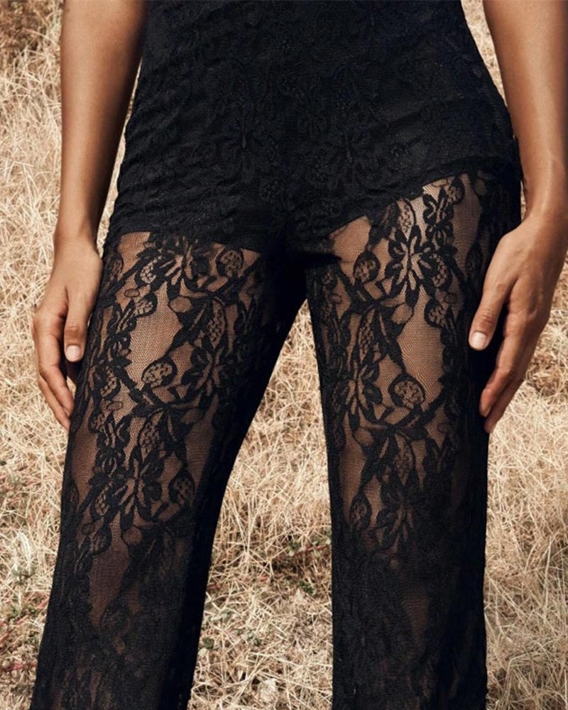 Solid Color Patchwork Double-Layer Pants