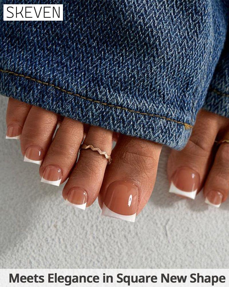 French Short Nude Toe Nails