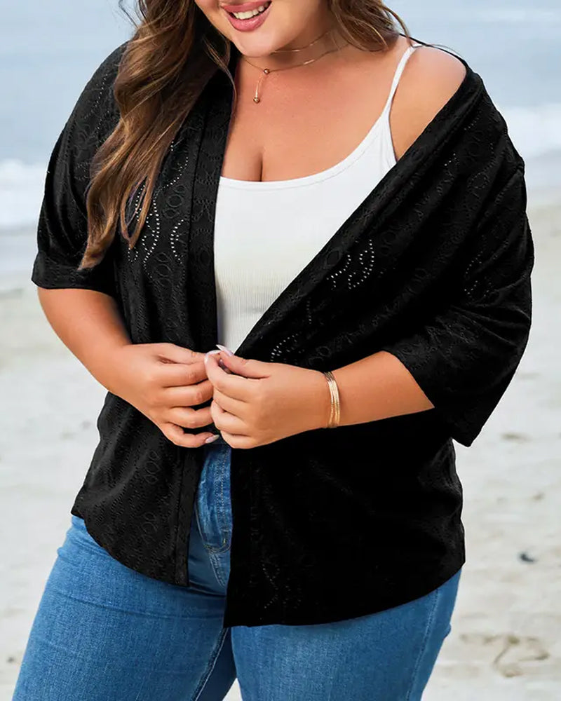 Hollow Out Short Sleeve Coat