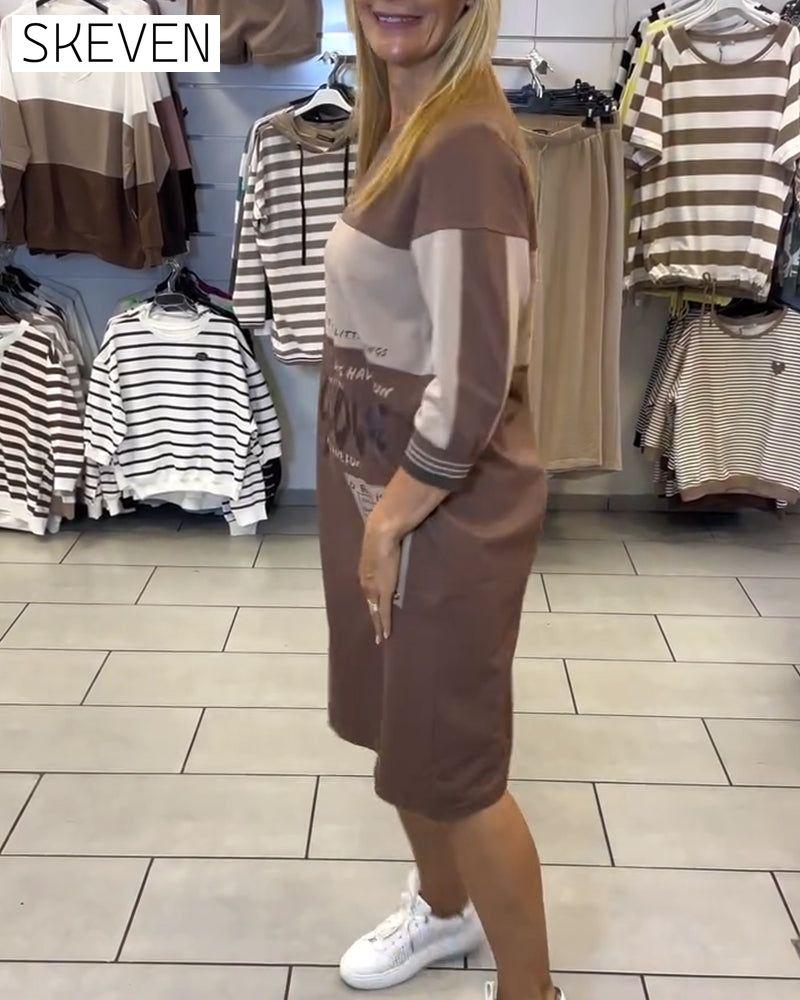 Contrast Color Panel Dress