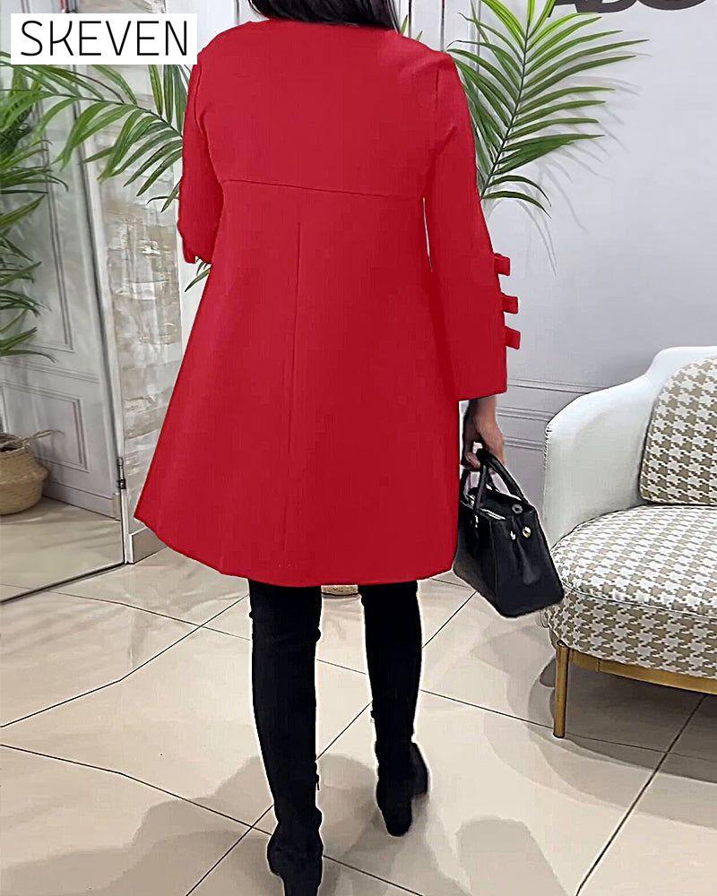 Casual Knee Length Dress with Long Sleeve