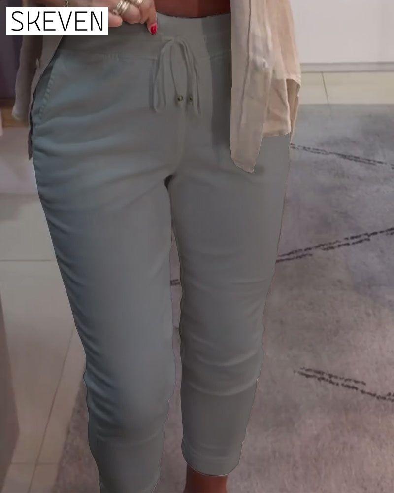 Drawstring Casual Pencil Pants
