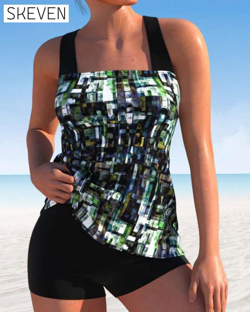 Square Neck Print Tankinis 23BF Clothes SALE Summer Swimwear Tankinis