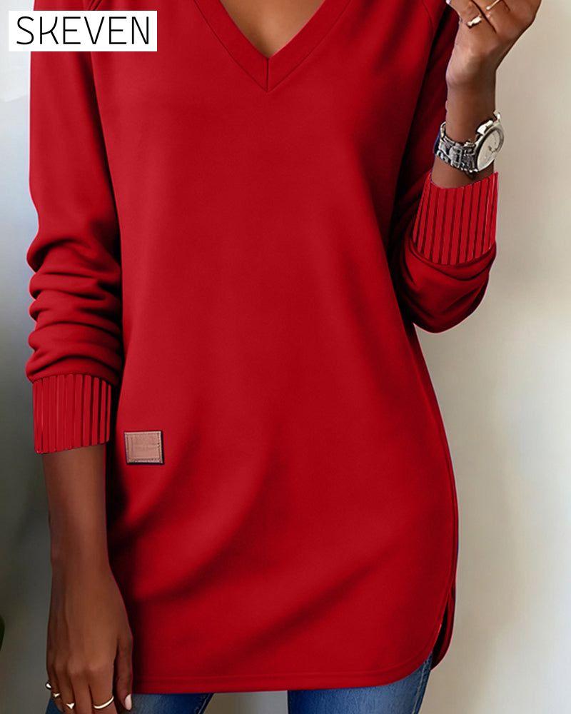 V-Neck Fashion Sweatshirt