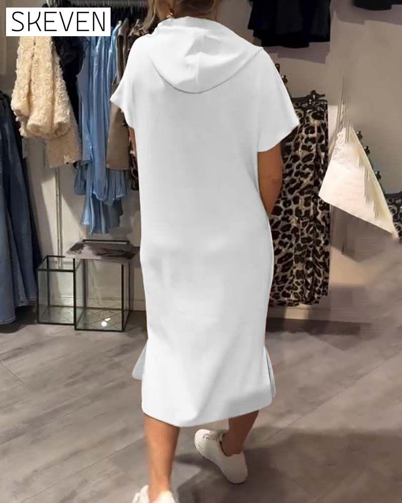 Hooded Casual Drawstring Dress