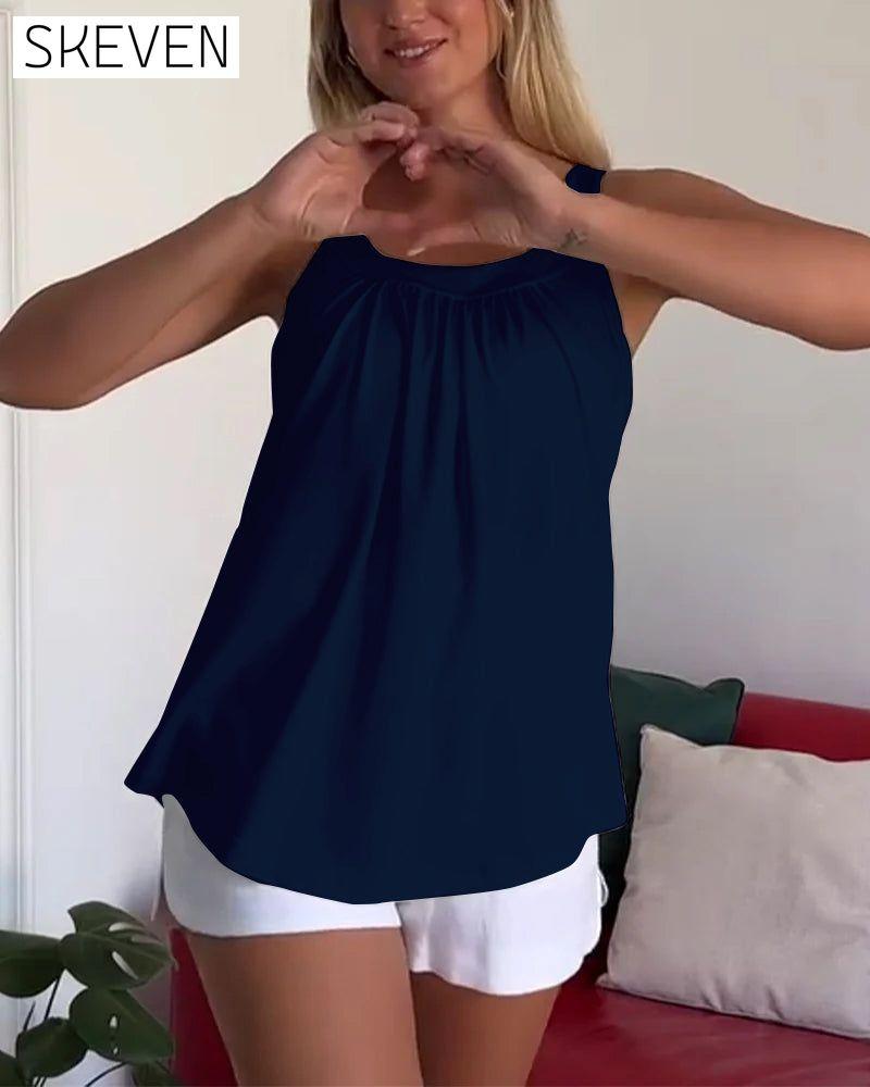 Trägerloses, plissiertes Tanktop in Unifarbe
