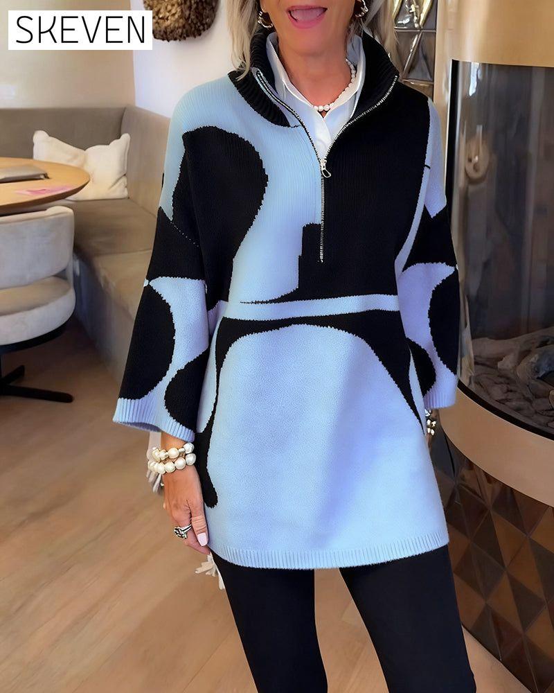 Half-Zip Stand Collar Fashionable Pullover