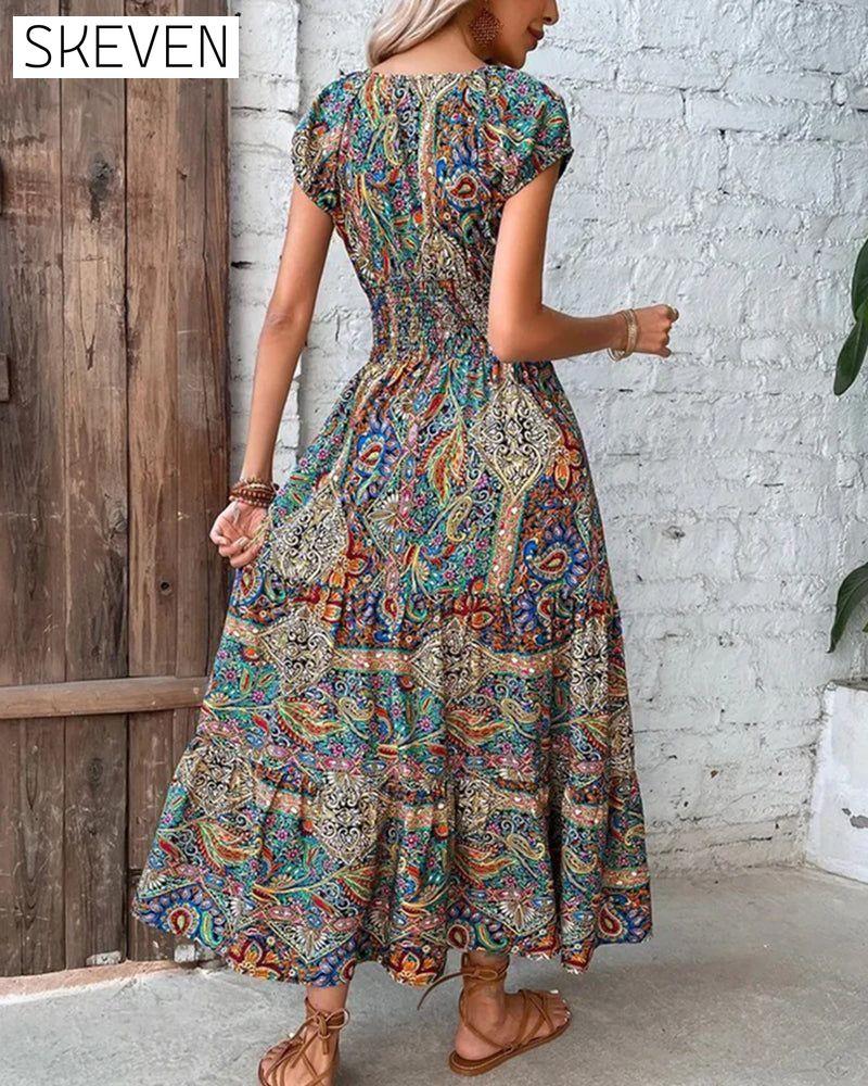 Elegant vintage printed dress 23BF Casual Dresses Clothes Dresses SALE Spring Summer
