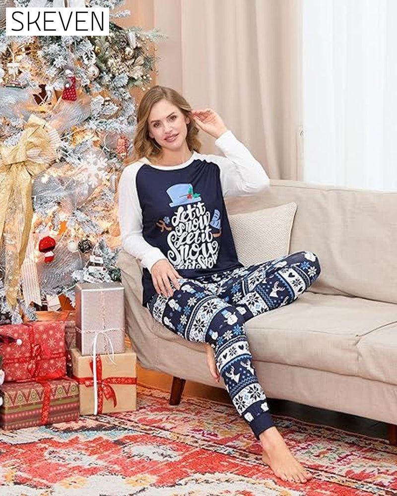 Christmas printed casual family Pajama Sets