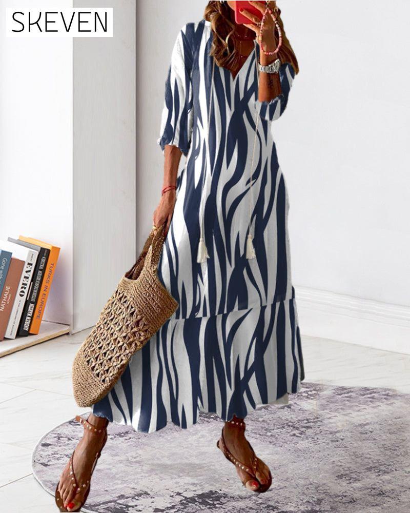 Printed v-neck dress
