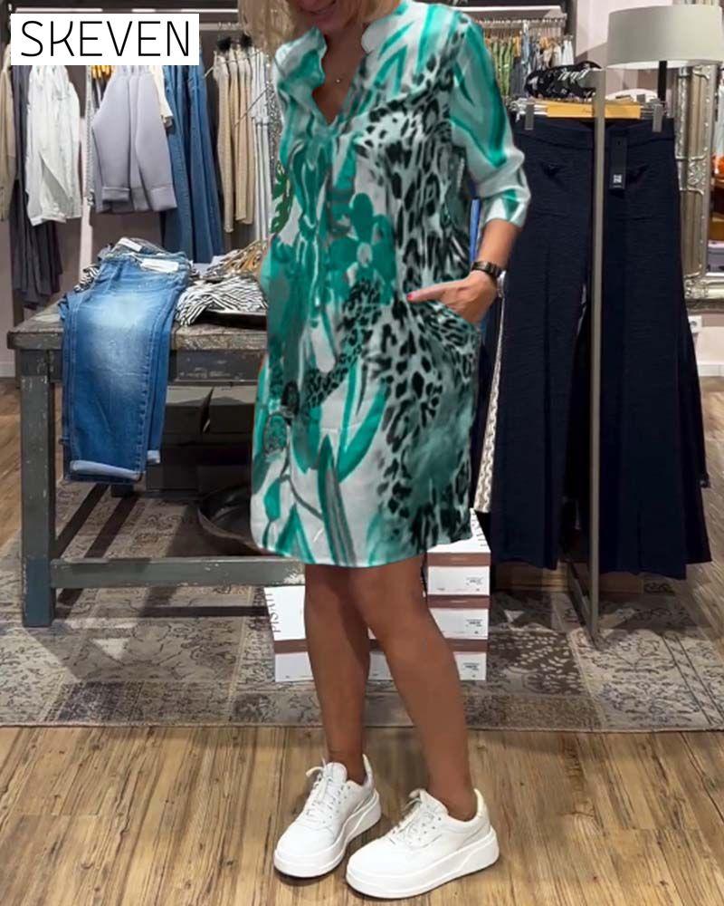 Women's daily casual color dress