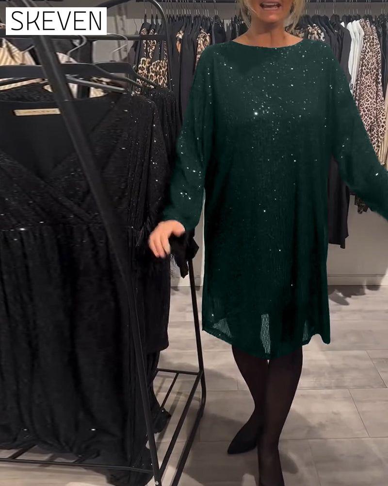 Elegantes rückenfreies Paillettenkleid mit Trägern