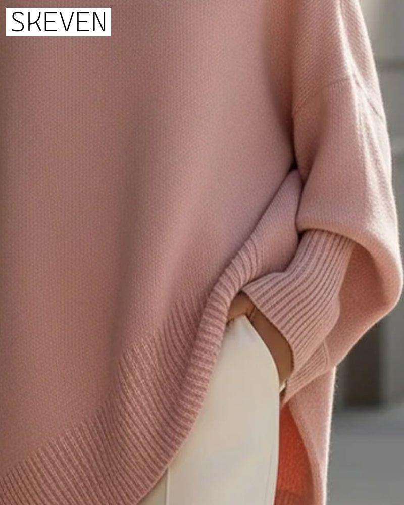Round Neck Loose Mid-Length Jumper