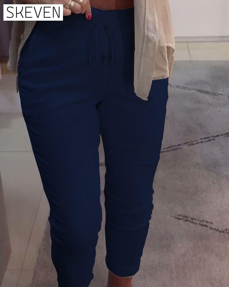 Drawstring Casual Pencil Pants