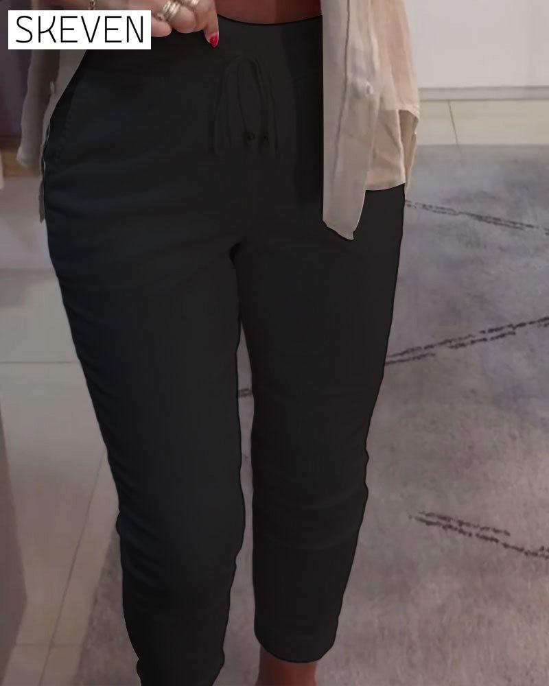 Drawstring Casual Pencil Pants