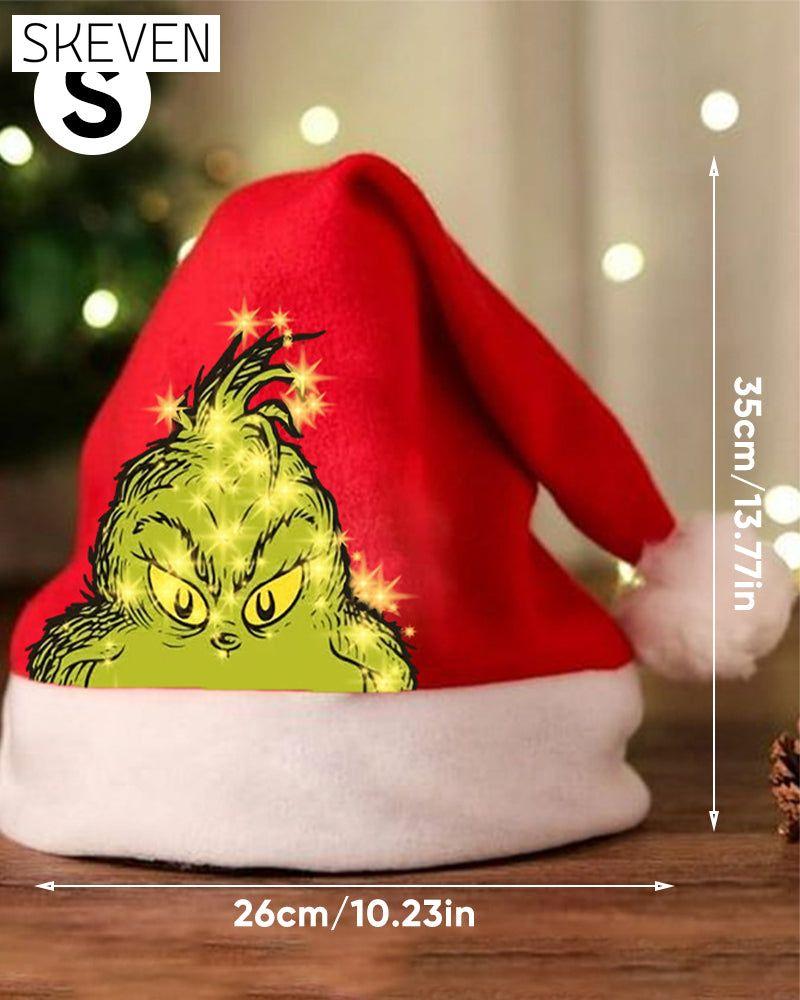 Unisex christmas print plush hat