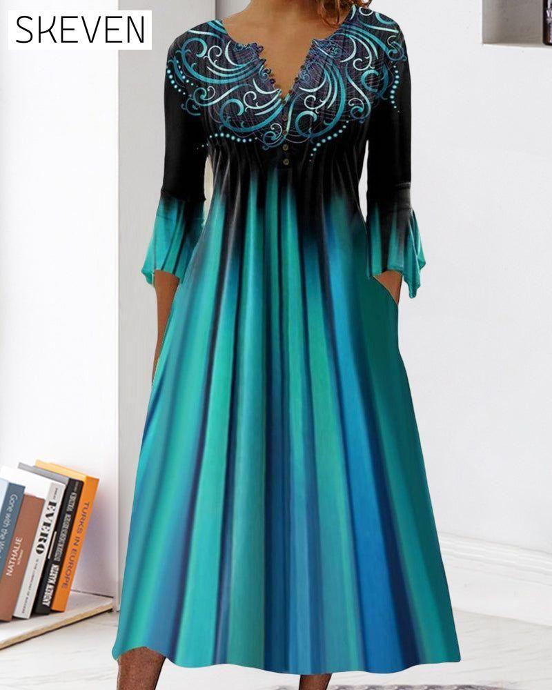 V-neck gradient dress 23BF Casual Dresses Clothes Dresses Spring Summer