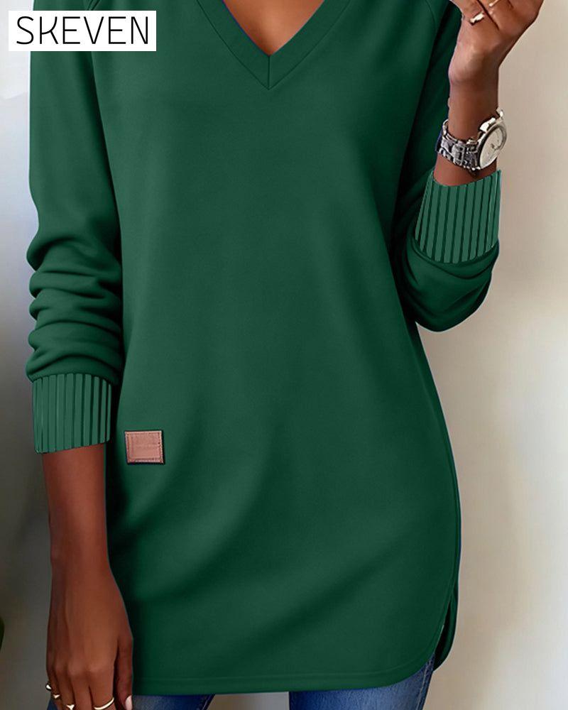 V-Neck Fashion Sweatshirt