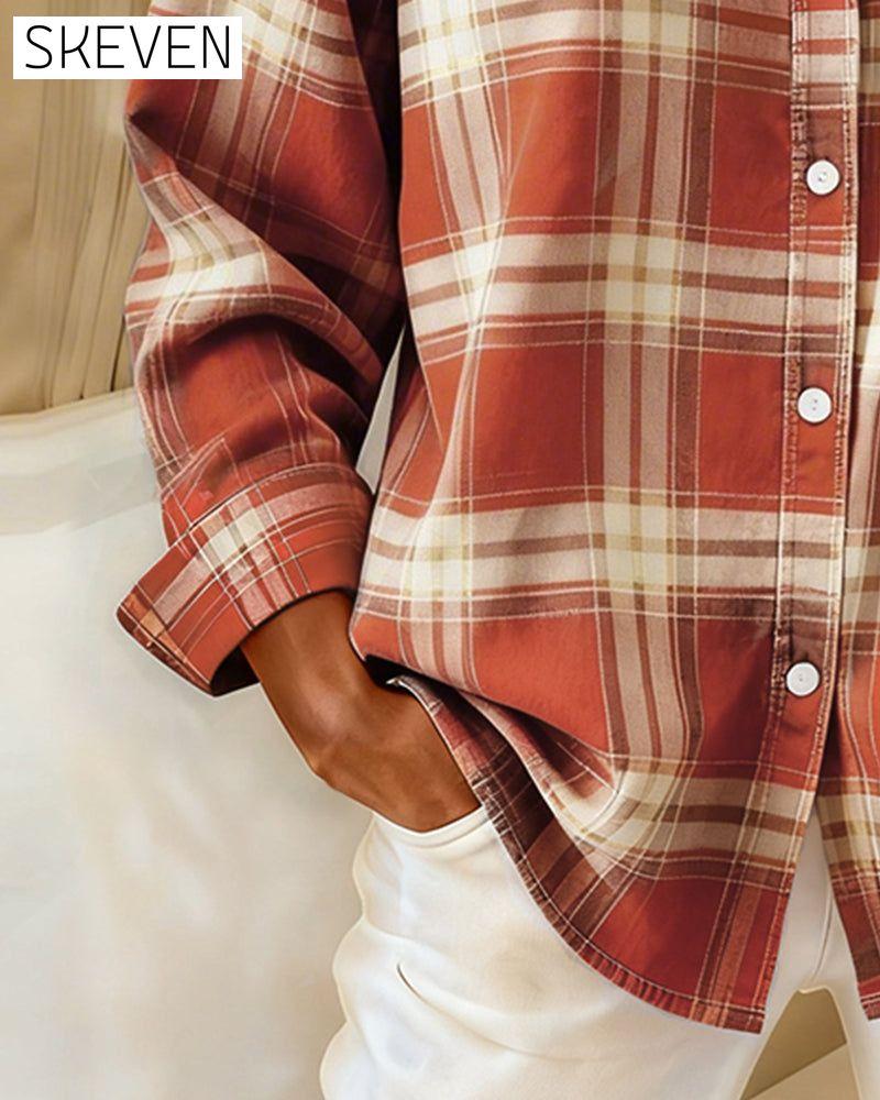 Chemise à carreaux à revers