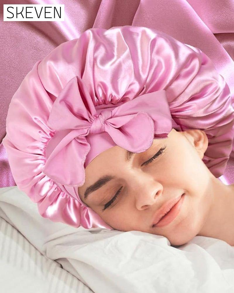 Silk night sleeping cap bonnet
